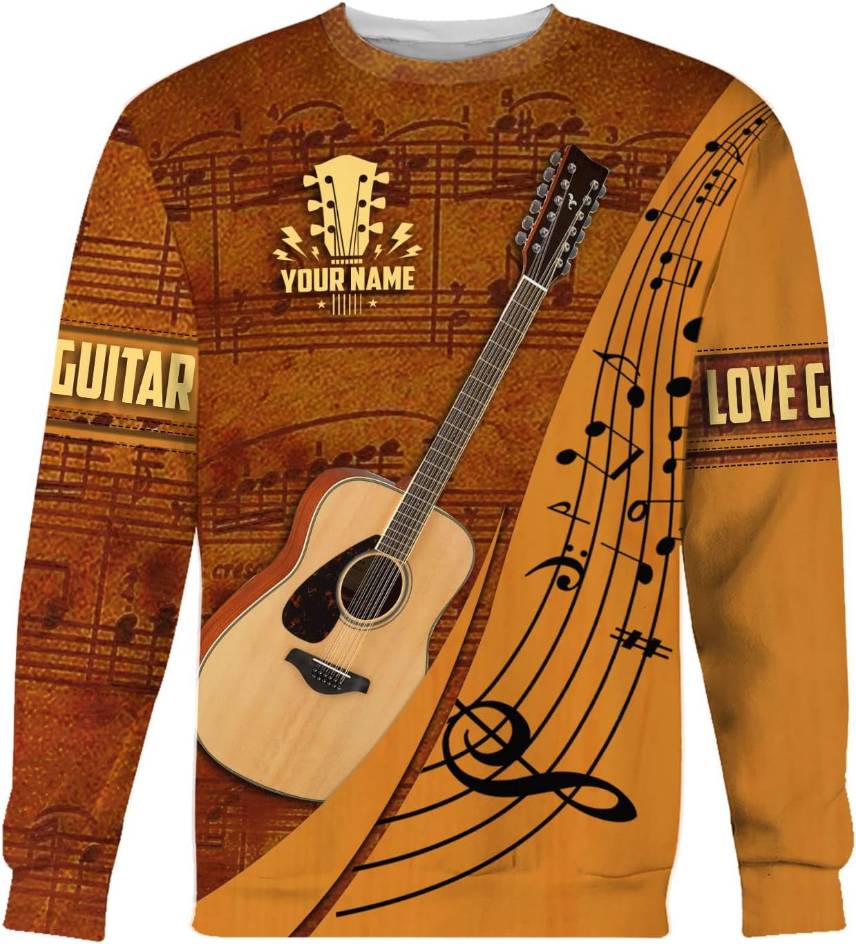 Custom Name Guitar Shirt 3D All Over Print, Guitar Shirts for Men, Unisex Guitar Shirts Music, Music Lover, Guitar Lover