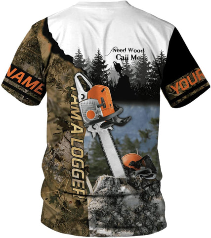 Personalized Name Arborist Shirts 3D, Cool Lumberjack Art Men Women Arborist Logger Tree Climber Logger, Tree Climber Shirt