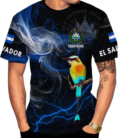 Custom Name El Salvador Shirt Personalized 3D Camisas De El Salvador Flag Shirts for Men Women Salvadoran Jersey Pride Gift