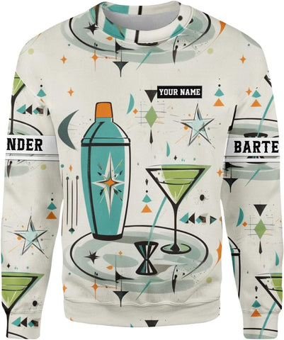 MAPrints Personalized Bartender Shirt Custom Bartender Tshirts Bartending 3D Tshirts Bartender Barista Camisas Tshirt for Men