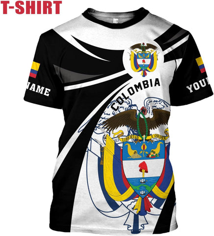 Mostprints Personalized Colombia Shirt 3D, Custom Colombia Flag Shirts for Men Women, Colombian Pride T-Shirt, Unisex Shirt