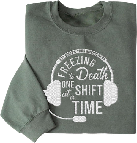 Personalized 911 Dispatcher Apparel, Thin Gold Line Embroidered Sweatshirt, Emergency 911 Hoodie Gift Dispatch Nurse Shirt