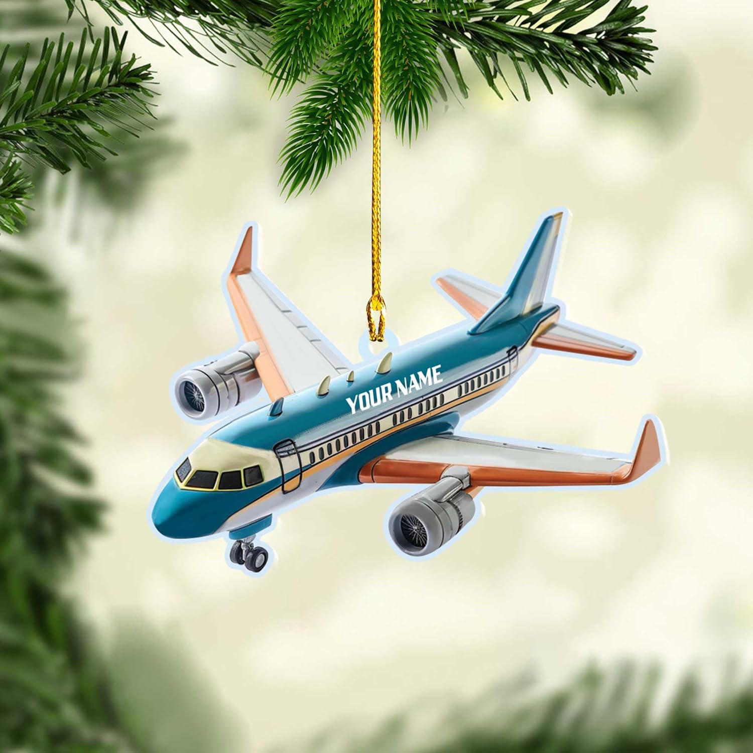 Piratify Personalized Airplane Ornaments for Christmas Tree - Airplane Christmas Ornament 2023, 2D Acrylic Flat Planes Decorations Room and Christmas Tree (Airplane 3)