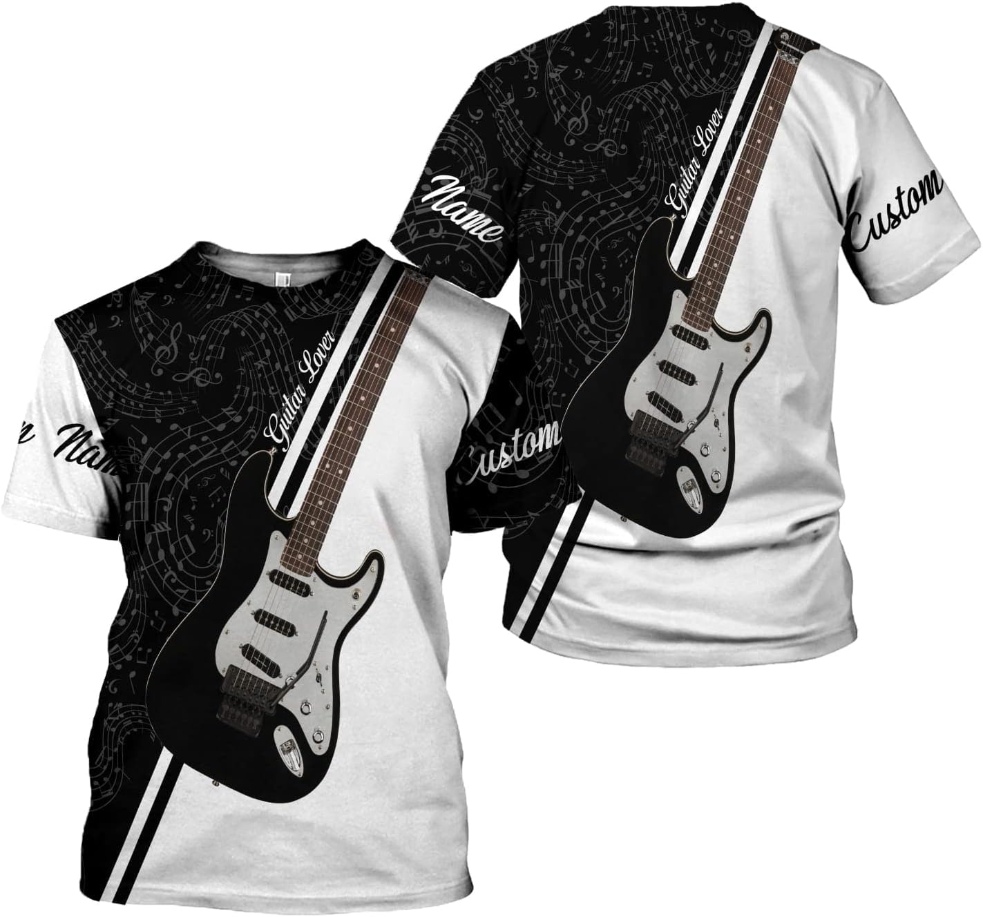 Personalized Name Guitar Shirt 3D, Customized Guitar Shirts for Men, Unisex Guitar Shirts Music Music Lover, Guitar Lover