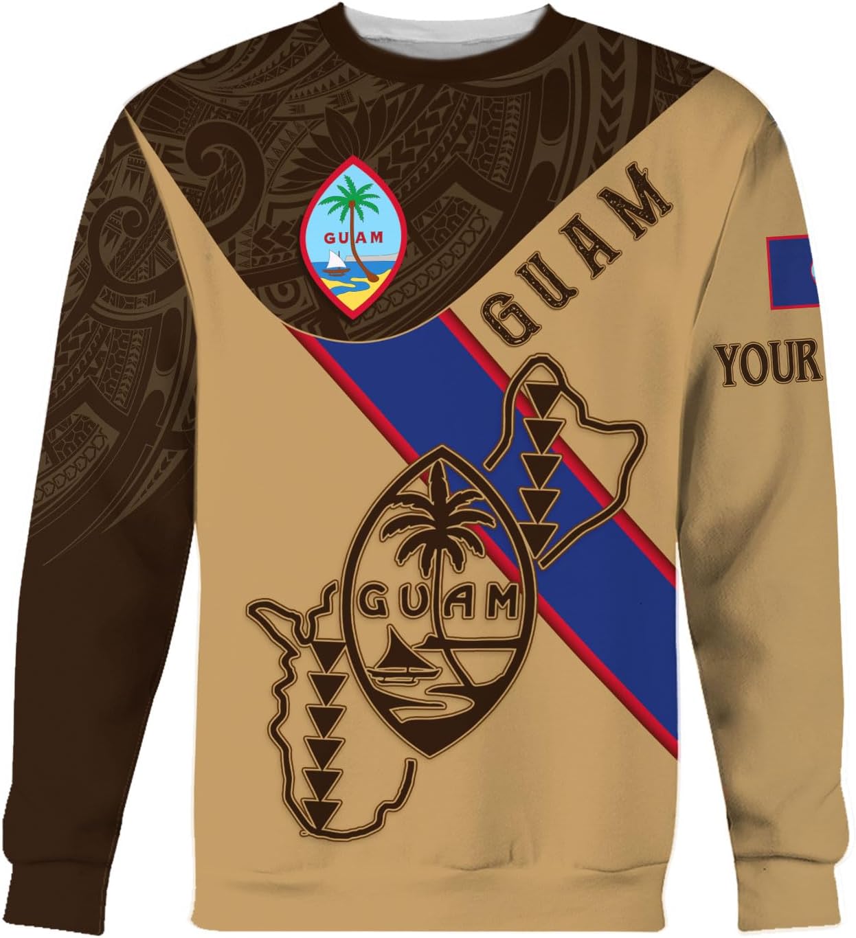 Vybonz Personalized Guam Hoodie - Guahan Pride Zip Hoodie for Men & Women