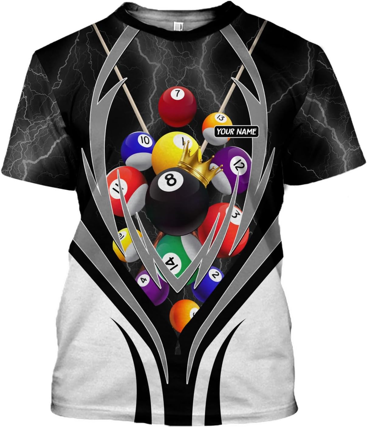 Parvii Personalized Billiards Shirt for Men, 8 Ball Pool Shirt, Billiards Gift