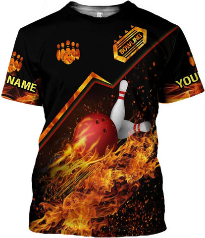 Pretyprints Personalized Bowling Shirt - Custom Bowling Gift for Women & Men