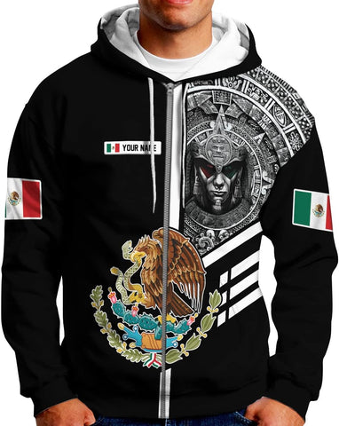 Personalized Name Mexican Hoodie 3D, Customized Mexican Hoodies for Men, Unisex Mexico Hoodie, Mexico Hoodies for Men