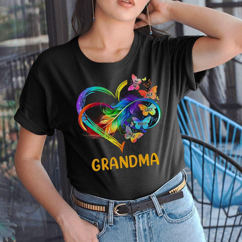 Personalized Mom Grandma Shirt, Grandma Heart Shirt, Grandkids Name Shirt, Mothers Day Shirt for Mom, Grandma, Nana, Mimi