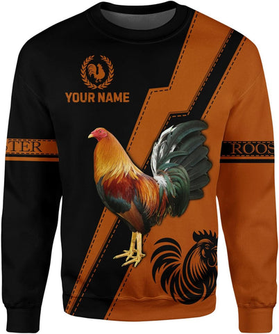 Mostprints Personalized Name Rooster Hoodie 3D, Gallos De Pelea, Chicken Sweatshirt, Chicken Hoodie for Men and Women S-5XL