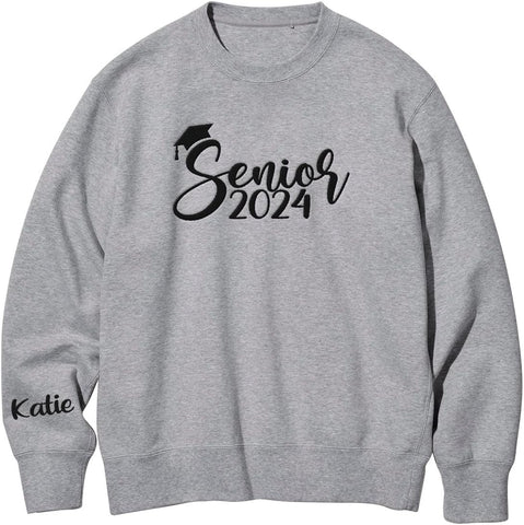 AOVL Personalized 2024 Embroidered Sweatshirt - Graduation Class Of 2024 Senior Class Embroidered Sweatshirt