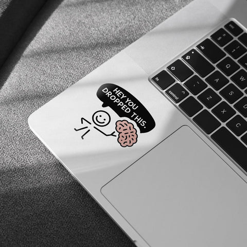 (3Pcs) Hey You Dropped This Brain Sticker, Hard Hat Sticker, Cute Joke Sarcastic Quote Meme, Funny Stickers for Adults - Vinyl Stickers 3 Inches for Laptop Water Bottle Phone Car Window Helmet