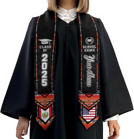 Pretyprints Peruvians Graduation Sash, Peru Graduation Stole Custom Personalized Peruvians American Flag Graduation Sash 2025