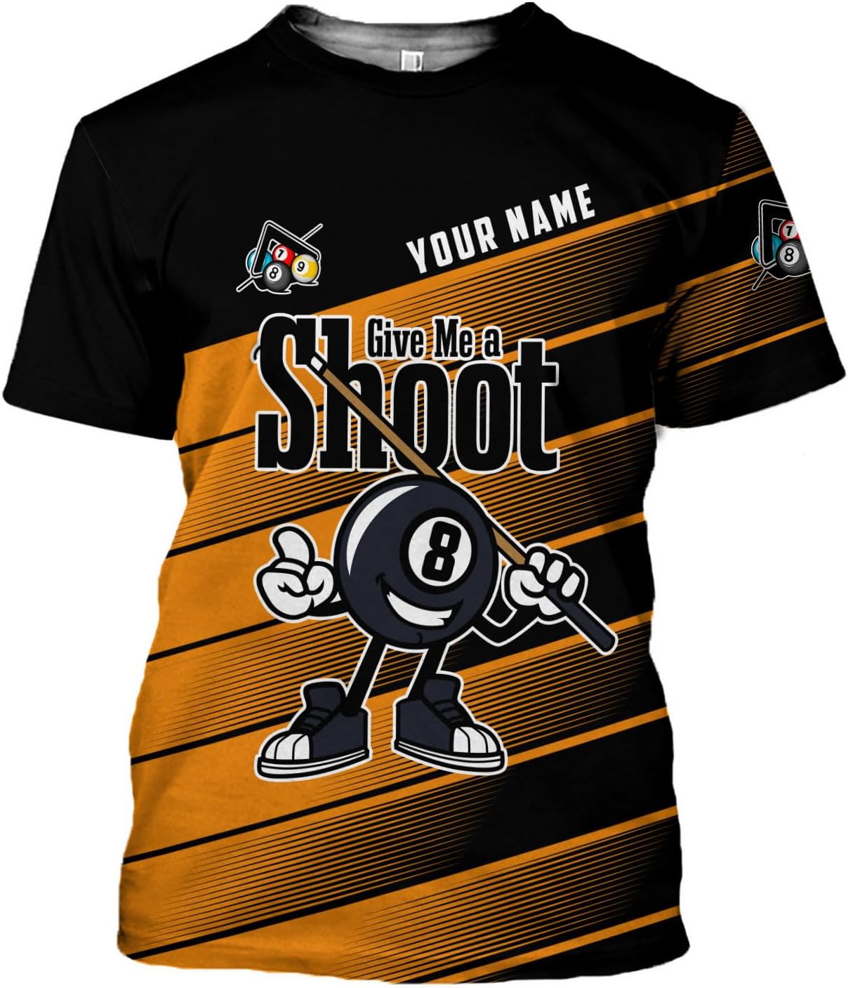 Parvii Personalized Billiards Shirt for Men, 8 Ball Pool Shirt, Billiards Gift