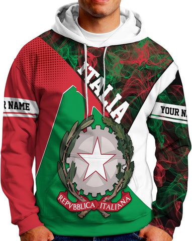 Ligthuy Personalized Name Italy Shirt 3D, Custom Italian Shirt Flag for Men and Women, Italia Shirt Soccer Unisex Size
