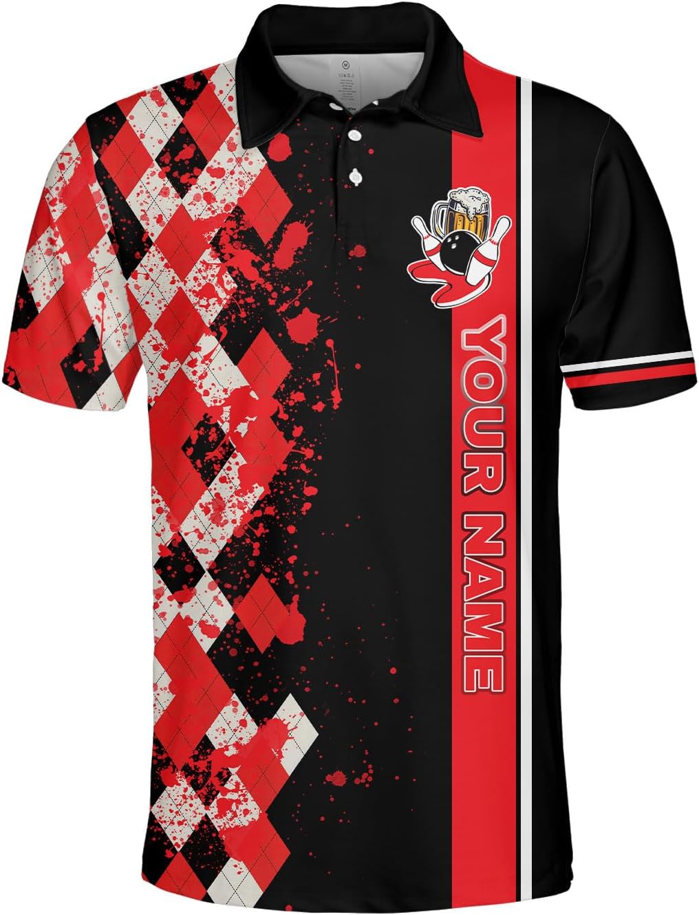 Intenprints Custom 3D Bowling Polo Shirts Personalized Jersey Men Women Team Name Unisex Bowling Shirt Jerseys