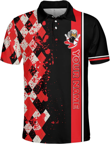 Intenprints Custom 3D Bowling Polo Shirts Personalized Jersey Men Women Team Name Unisex Bowling Shirt Jerseys