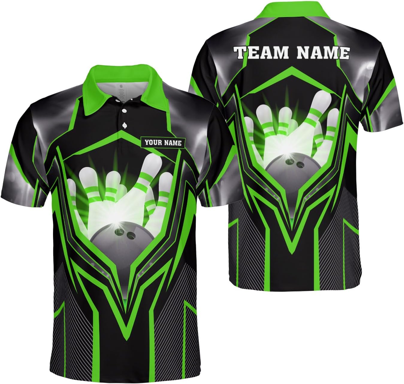 Ligthuy Personalized Name Bowling Polo Shirts 3D for Men and Women, Bowling Shirt, Bowling Shirts for Men Team Bowling Shirt