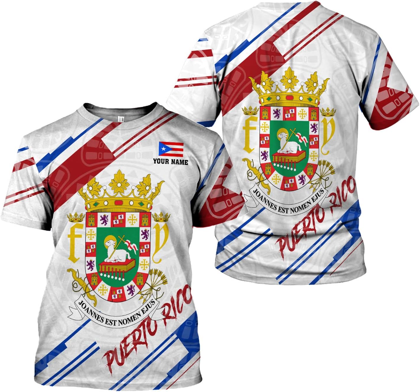 Personalized Name Puerto Rico T-Shirt 3D, Puerto Rico Shirt for Men Women, Puerto Rico Flag T Shirt All Over Printing S-5XL