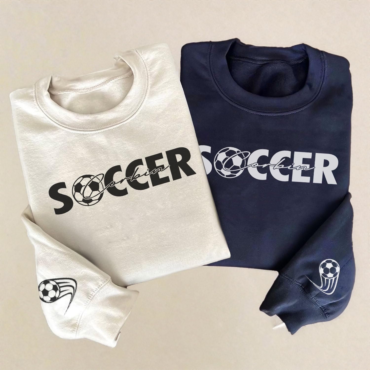 Custom Soccer Embroidered Sweatshirt for Women Men Game Day Soccer Casual Hoodie Sweatshirt Soccer for Pullover Love Soccer