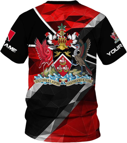Artparel Personalized Trinidad and Tobago Shirt Trinidad and Tobago Coat of Arms Flag ShirtsTrinidad and Tobago Crest