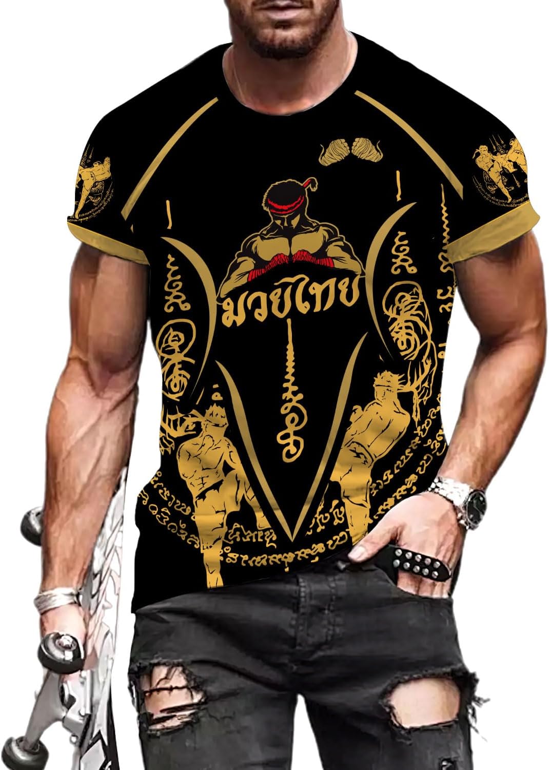MAPrints Personalized Name Muay Thai Pride Shirt for Men