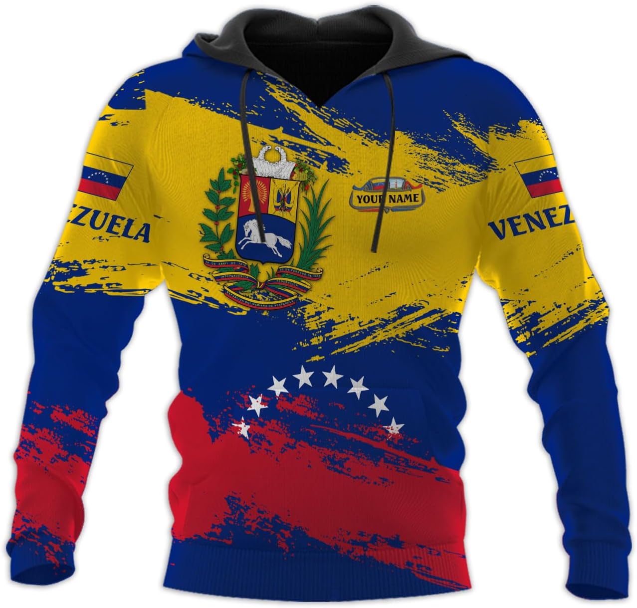 Custom Men's Venezuela Flag & Coat of Arms Hoodie