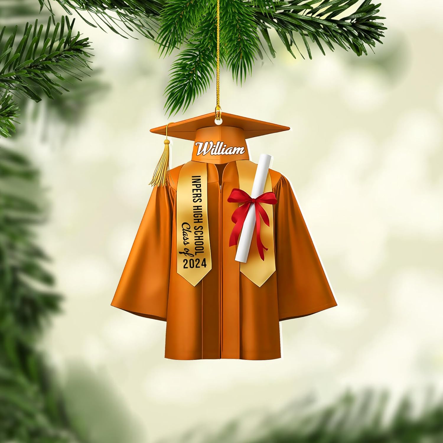 Personalized Graduation Ornaments Class of 2024 Graduation Gown Ornament Gifts Graduation Ornaments Class of 2025 College Graduation Ornaments Class of 2024 Graduate Ornament Tree Hanging Decor (GN10)