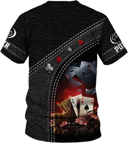 MoonArt Personalized Poker Shirt, Poker Player Shirt, Funny Casino Poker Pattern 3D Over Print, Unisex Poker Tshirt Men Women