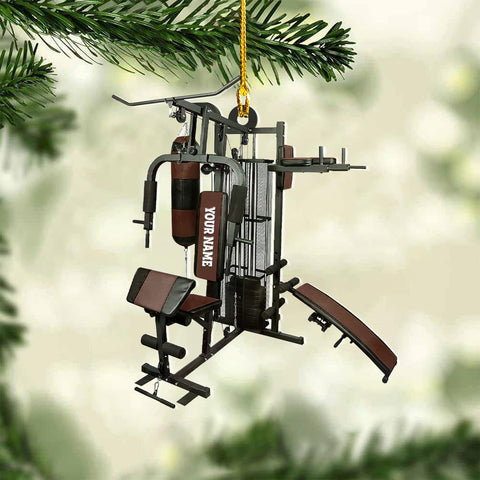 AOVL Personalized Weight Plate Ornament Weight Ornament Fitness Gift for Gym Ornament Merry Liftmas Christmas Hanging Ornaments Weight Plates Ceramic Ornament (DF8)