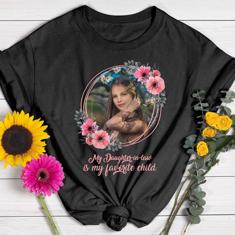 HomeDesign Personalized My Daughter in Law is My Favorite Child Shirt, Daughter in Law Tshirt Favorite Child is My Daughter