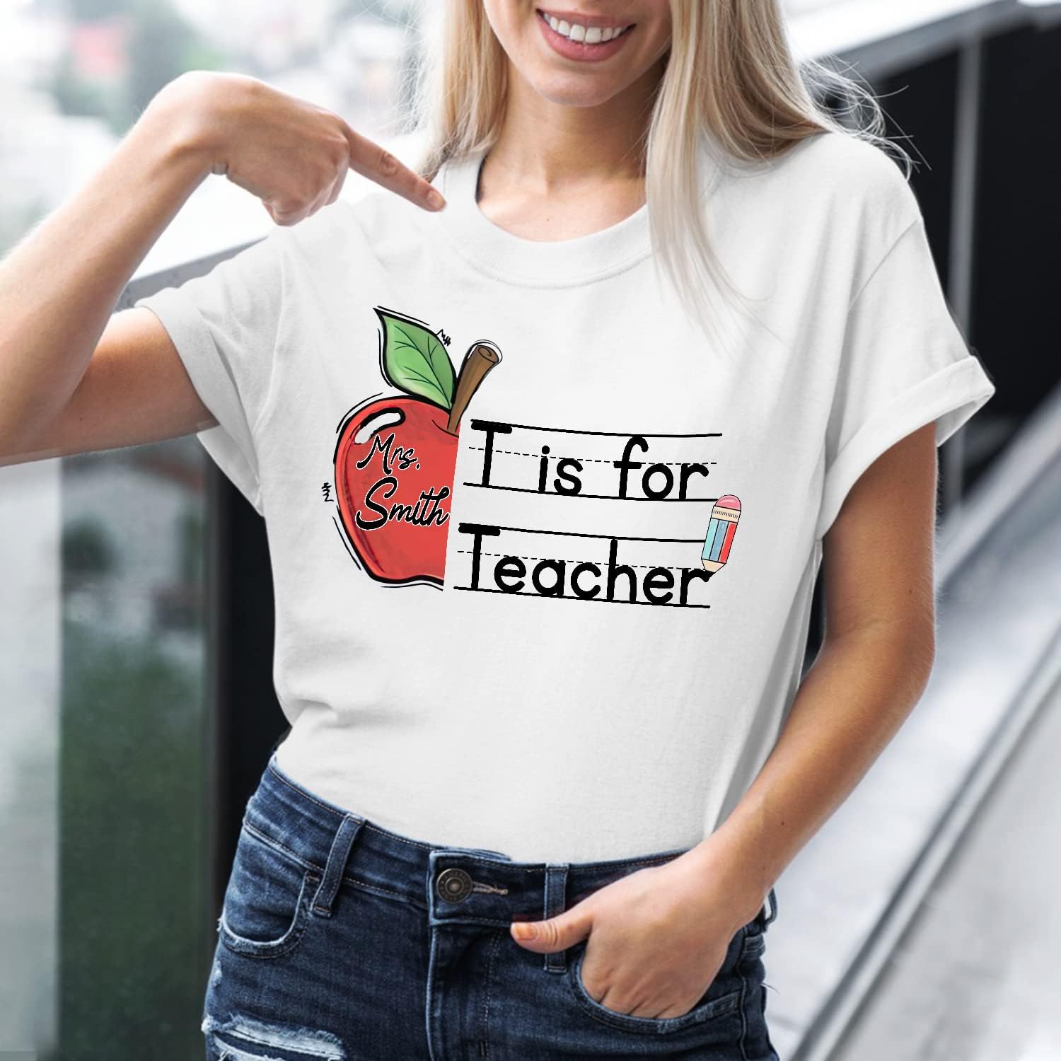Personalized Teacher Shirts, Custom Teacher Shirt for Women, Cute Teacher T-Shirt, Gift Idea for Teacher, Teaching Shirt Tee