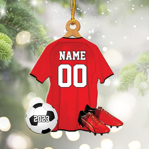 mostprints Personalized Soccer Christmas Ornament, Soccer Ornament for Boys, Soccer Team Ornaments, Gifts for The Soccer Player, Soccer Player Ornament, Soccer Gift Tree Hanging (SC12)