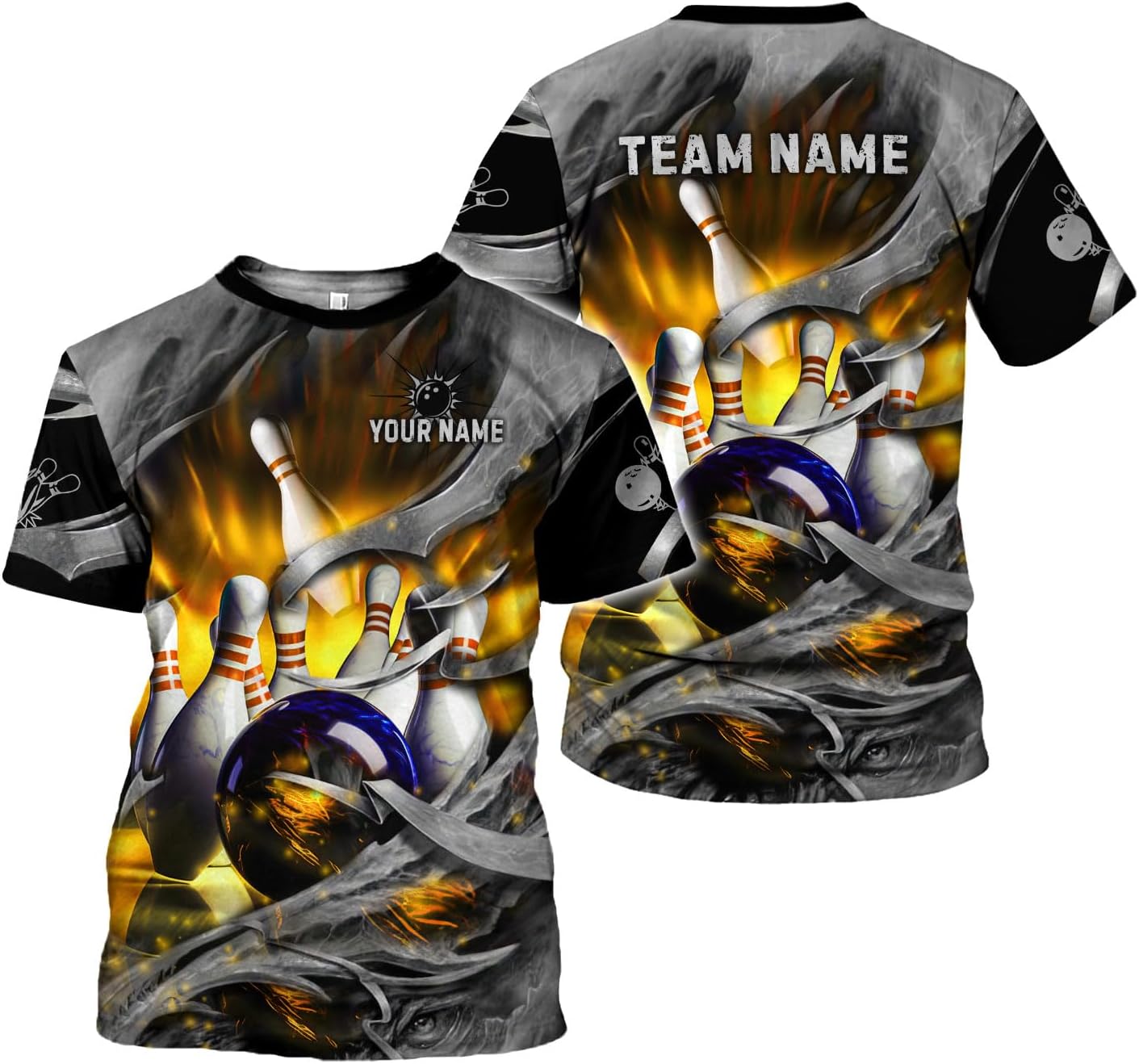 Rivelus Personalized Name Bowling Shirts for Men and Women 3D, Bowling Shirts for Team Bowling, Bowling Shirts Gift