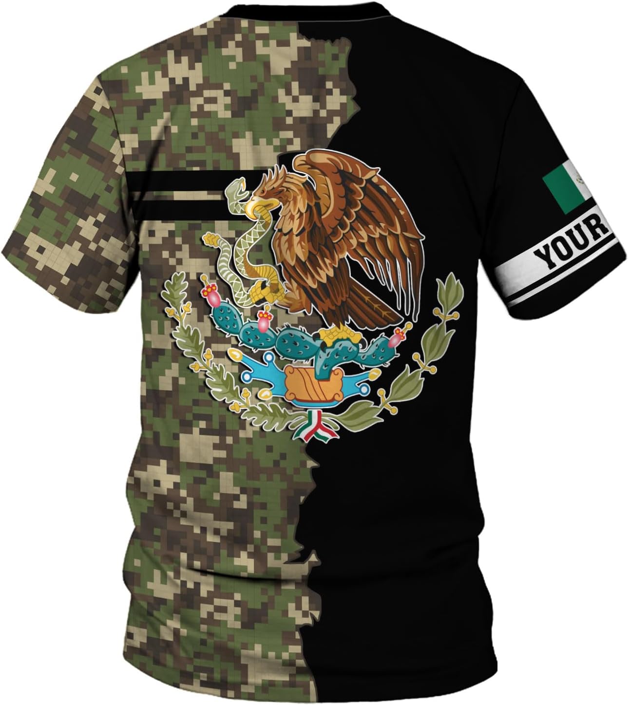 Mostprints Personalized Name Mexican Shirts 3D Customized Mexico Shirt US Flag, Mexican Shirts for women Unisex
