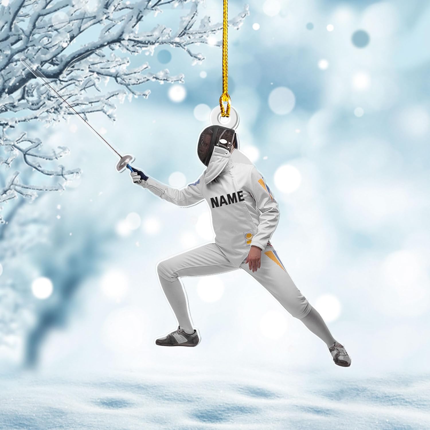 Royal Fight Personalized Fencing Ornament Fencing Christmas Ornament Fencing Gift, Fencing Christmas Tree Decor Fencer Ornament Gift for Christmas 2023 Fencer Fencing Ornament (Fencing 2)