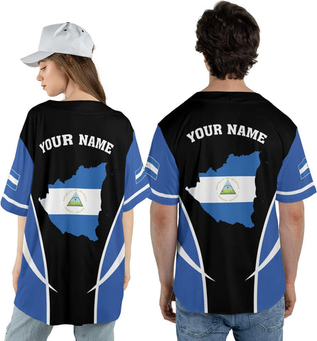 Personalized Nicaragua Baseball Jersey, Custom Nicaragua Baseball Jersey for Men & Women, Nicaraguan Camisas Shirt