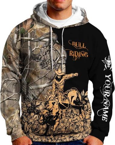 Rivelus Personalized Name Bull Riding Shirt 3D, Rodeo Shirts Bull Biding Shirts for Men and Women, Bull Rider Shirt Gift