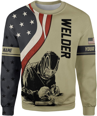 Mostprints Personalized Name Welding Shirt 3D, Custom Welding Shirts Gift, Welding Shirts, Welder Shirt for Men and Women