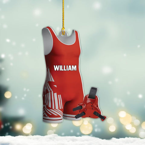 Artparel Personalized Wrestling Ornament Wrestling Helmet Ornaments Wrestling Christmas Ornament Gift for Wrestling Player Wrestling Christmas Tree Ornaments for Boys or Girls (WL10)