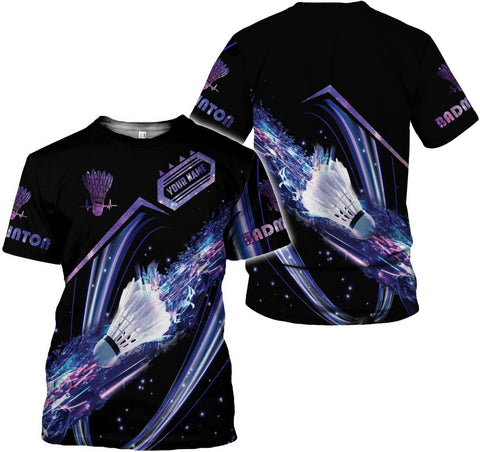 Personalized Badminton Shirt 3D Over Print, Badminton Players T-Shirt, Badminton Sport Uniform Shirt for Men S-5XL (BMT 1)