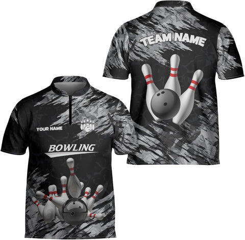 Personalized Name Bowling Baseball Jersey, Bowling Shirts for Men, Short-Sleeve Bowling Jerseys for Team, Bowling Shirts (Style 2)