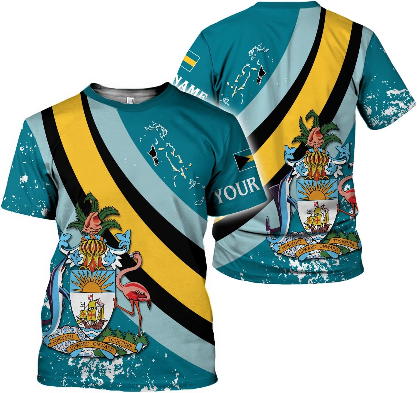 Personalized Bahamas Shirt 3D Custom Bahamas Flag Shirt for Men and Women Bahamas Pride Shirt