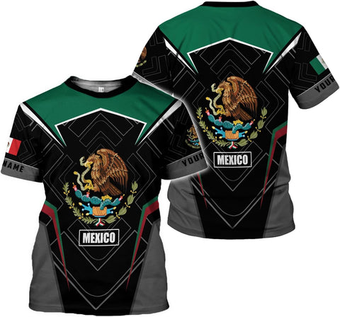 Mostprints Personalized Name Mexican Shirts for Men 3D, Customized Mexico Shirts for Men, Mexico Shirts for Women Mexico Shirt1