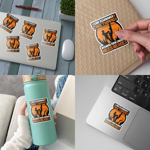 3 Pcs Line Clearance Tree Trimmer Sticker, Arborist Tree Work Sticker, Arborist Lumberjack Sticker, Arborist Chainsaw Sticker for Waterproof Laptop Water Bottle Phone Car Window Helmet 3 Inches