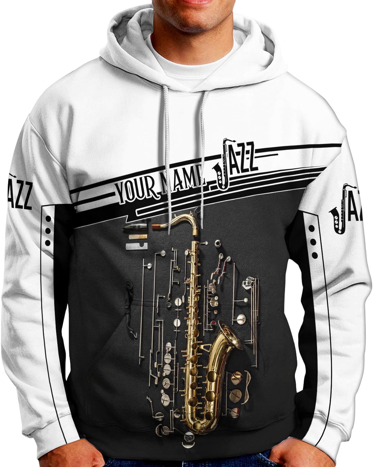 Mostprints Personalized Name Saxaphone Shirt 3D, Saxophone Shirt Gift, Saxophone Gifts Shirt for Men and Women S-5XL