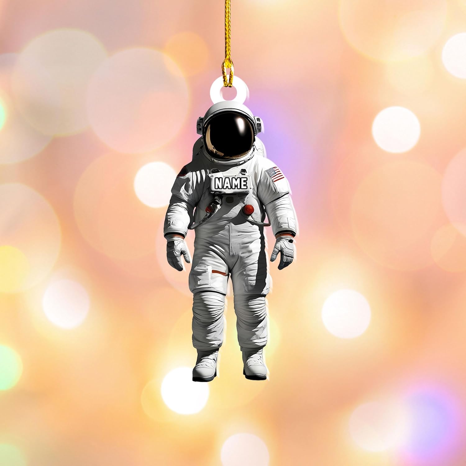 Personalized Astronaut Christmas Ornament Custom Name Rocket Spaceship Ornament for Christmas Tree Xmas Home Decoration Gifts for Boys Children Space (Acrylic, Style 9)