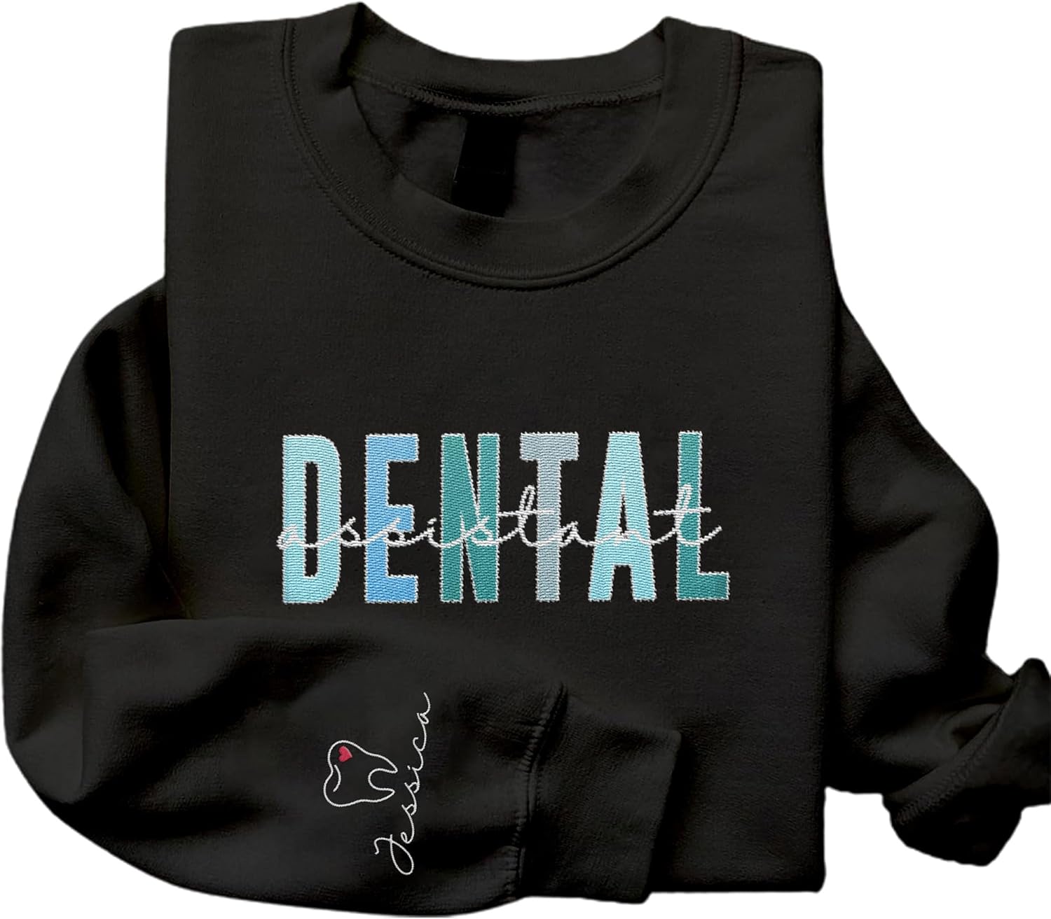Leeprints Personalized Embroidered Sweater, Dental Assistant & Hygienist Gift, Nurse Hoodie