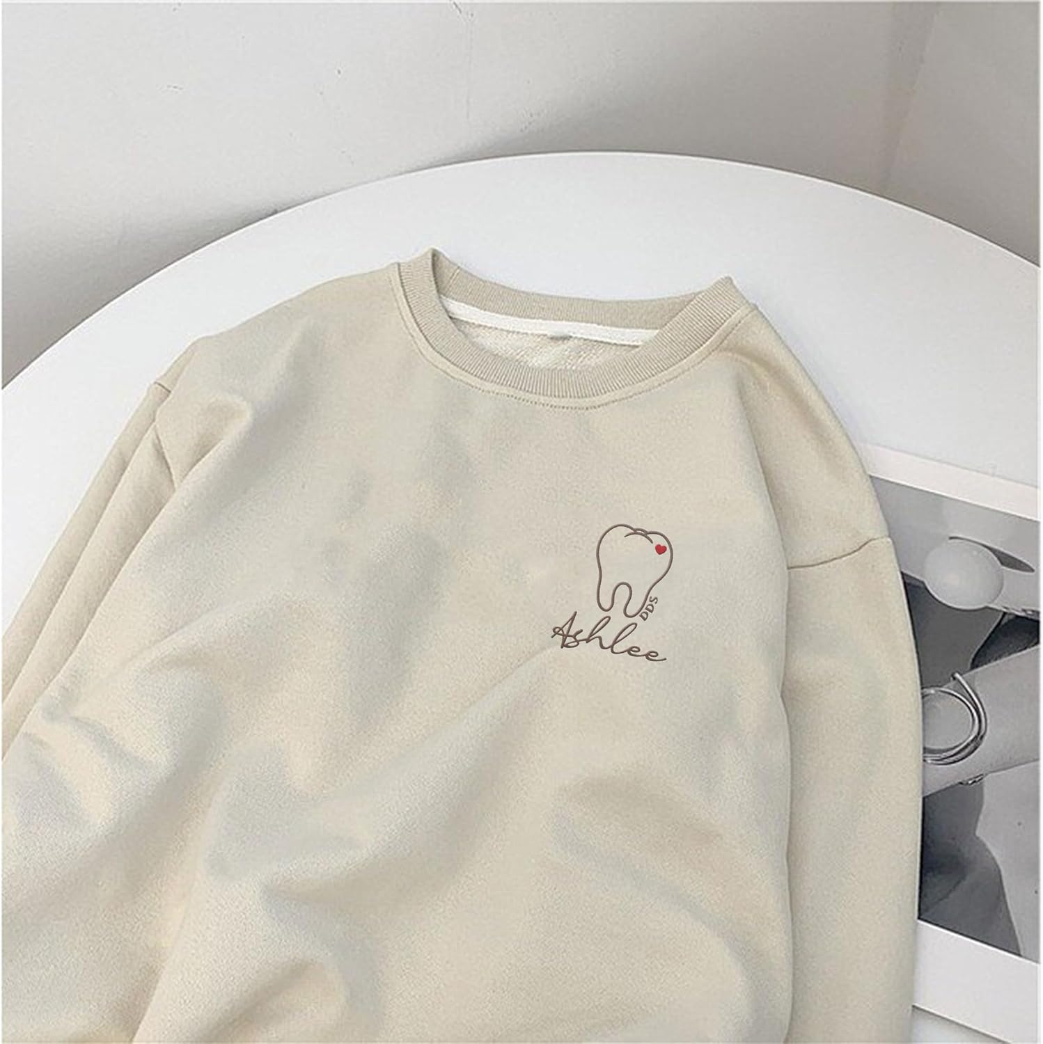 Leeprints Personalized Embroidered Sweater, Dental Assistant & Hygienist Gift, Nurse Hoodie