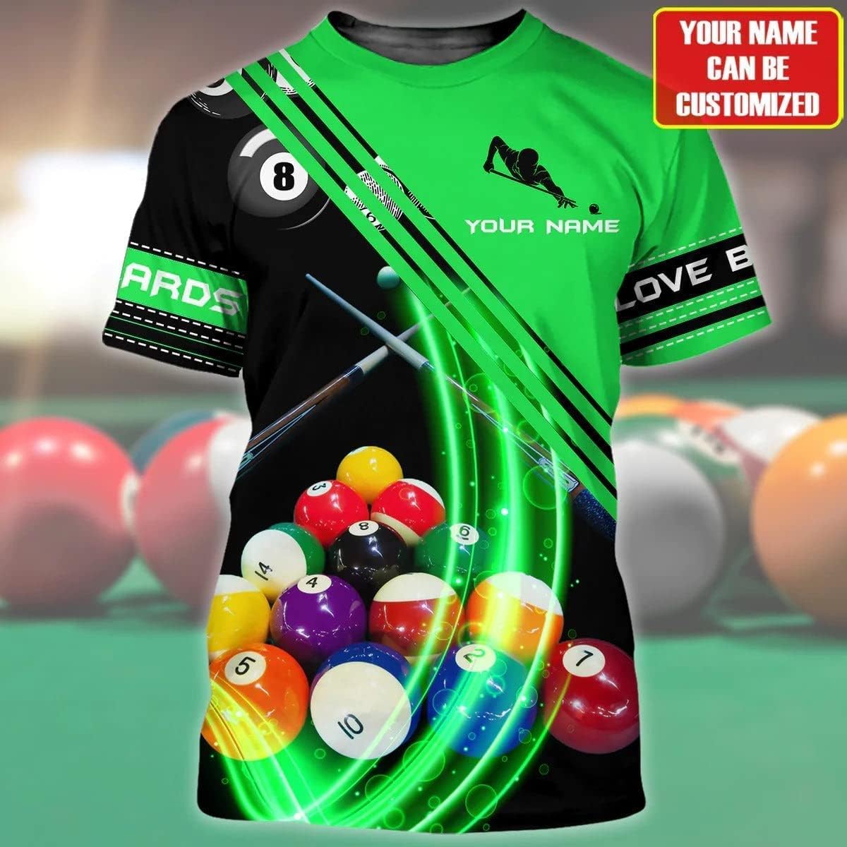 Personalized Billiard Shirt, Men's Billiards Shirt, Player Gifts for Men, Billiard Pool Player Team, Gifts for Pool Players, Billiard 8-Ball Shirts, Billiard Player Short Sleeve T Shirt